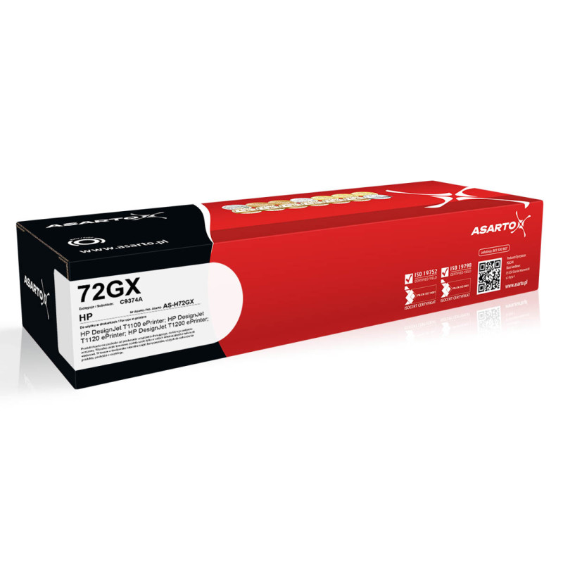 Tusz Asarto do HP 72GX | C9374A | 130 ml | grey Tusz Asarto do HP 72GX | C9374A | 130 ml | grey
