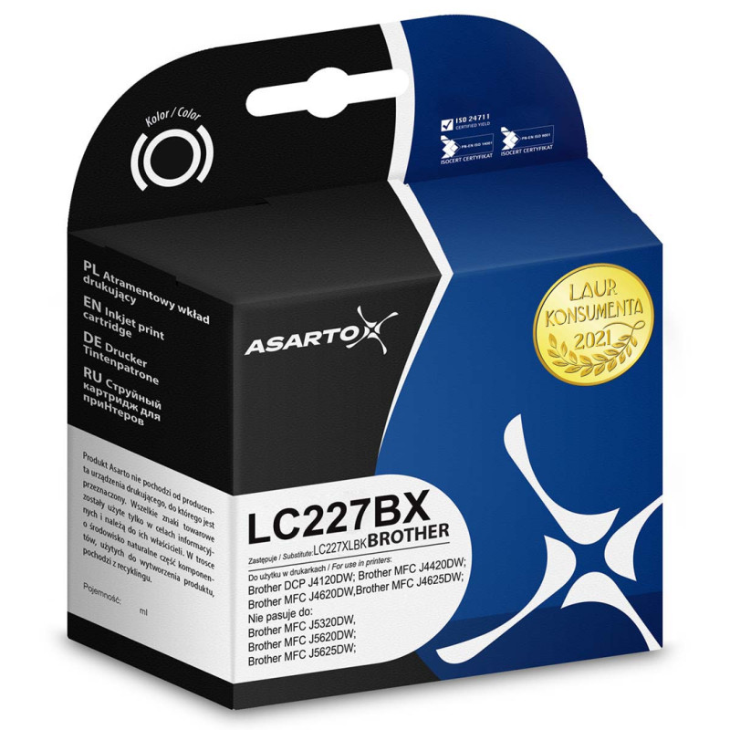 Tusz Asarto do Brother LC227BX | LC227XLBK | 1335 str. | black Tusz Asarto do Brother LC227BX | LC227XLBK | 1335 str. | black