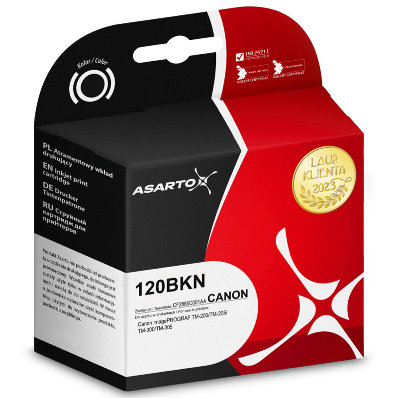 Tusz Asarto do Canon 120BKN | CF2885C001AA | 130 ml | black Tusz Asarto do Canon 120BKN | CF2885C001AA | 130 ml | black