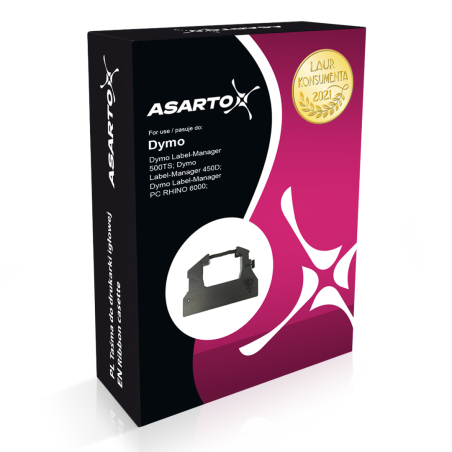 Taśma Asarto do DYMO D6/7/BK/W | S0720780 | black/white | 6mm*7m