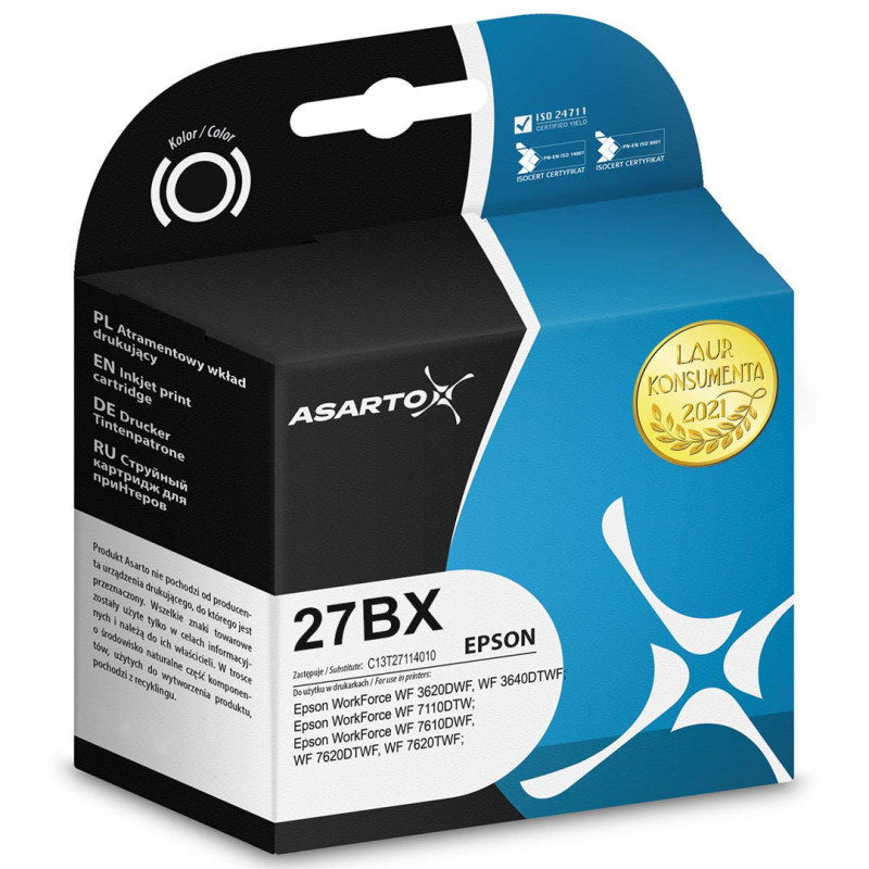 Tusz Asarto do Epson 27BXN | C13T27114012 | 1100 str. | black Tusz Asarto do Epson 27BXN | C13T27114012 | 1100 str. | black