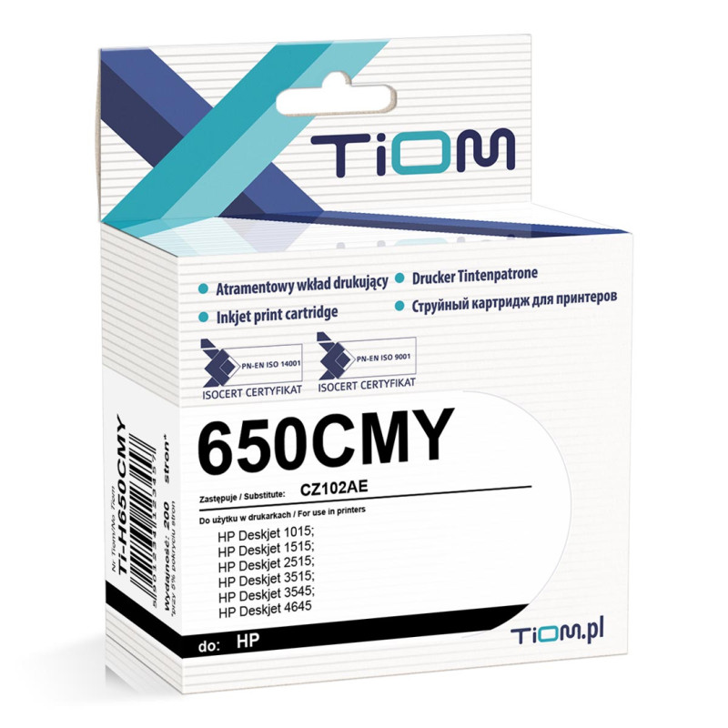 Tusz Tiom do HP 650CMY | CZ102AE | 360 str. | color Tusz Tiom do HP 650CMY | CZ102AE | 360 str. | color