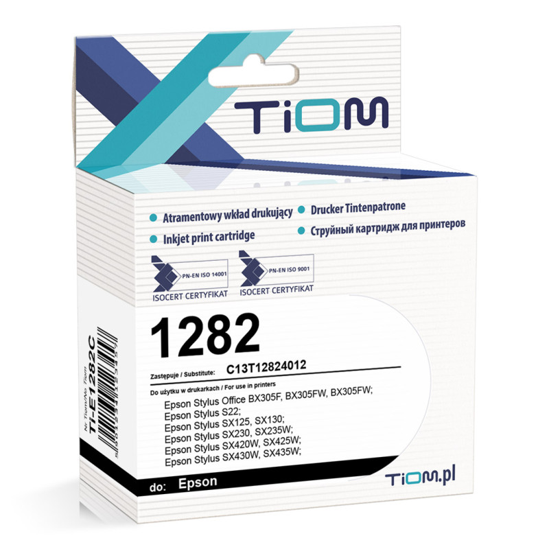 Tusz Tiom do Epson 1282 | C13T12824012 | 450 str. | cyan Tusz Tiom do Epson 1282 | C13T12824012 | 450 str. | cyan
