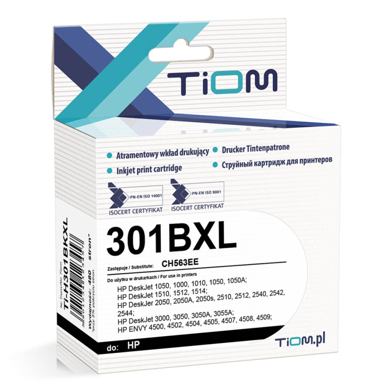 Tusz Tiom do HP 301BXL | CH563EE | 480 str. | black Tusz Tiom do HP 301BXL | CH563EE | 480 str. | black
