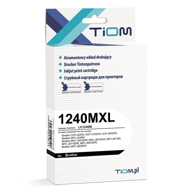 Tusz Tiom do Brother 1240MXL | LC1240M | 600 str. | magenta Tusz Tiom do Brother 1240MXL | LC1240M | 600 str. | magenta