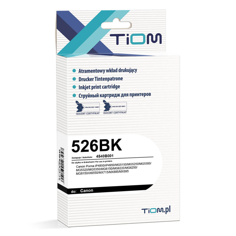 Tusz Tiom do Canon 526BK | 4540B001 | 600 str. | black Tusz Tiom do Canon 526BK | 4540B001 | 600 str. | black