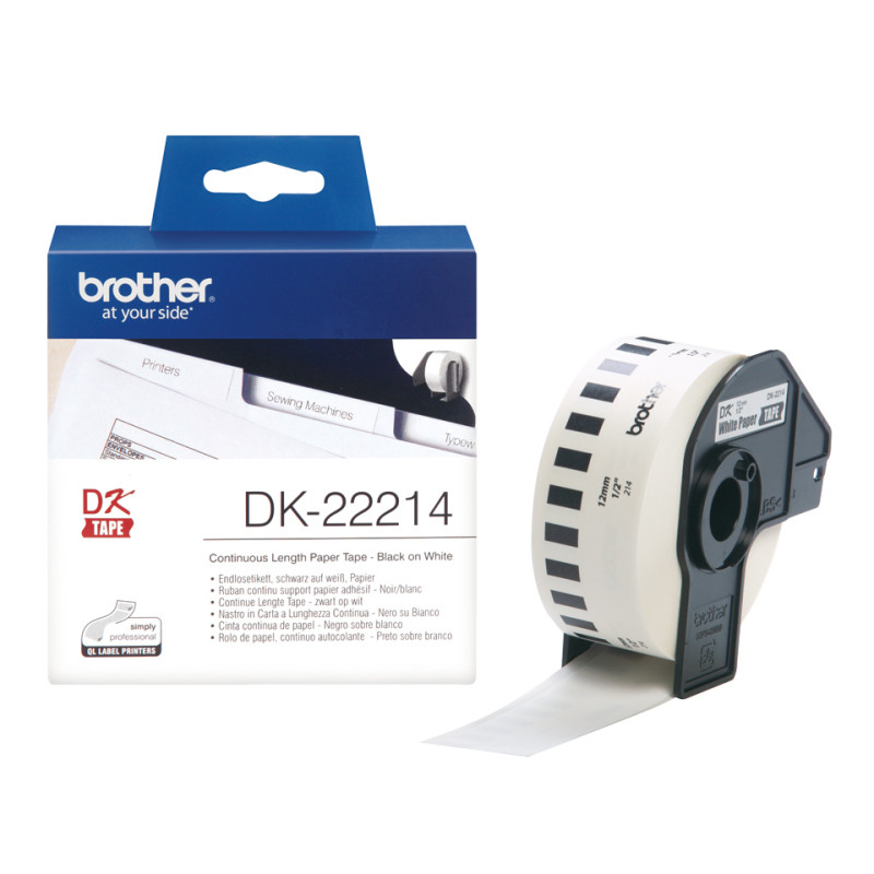 Etykieta Brother do QL-500/550/560/650/1050/1060N | 12mm x 30,48m DK22214 Etykieta Brother do QL-500/550/560/650/1050/1060N | 12mm x 30,48m DK22214