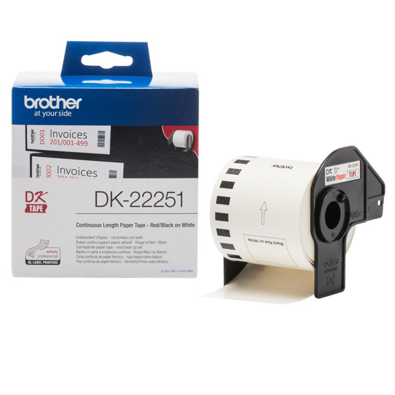Etykieta Brother do QL-800 | 62mm x 15.24m | czarno/czerwony druk Etykieta Brother do QL-800 | 62mm x 15.24m | czarno/czerwony druk