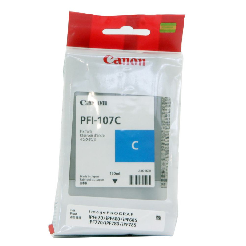 Tusz Canon PFI-107C do iPF670/680/685/770/780/785 | 130ml | cyan Tusz Canon PFI-107C do iPF670/680/685/770/780/785 | 130ml | cyan