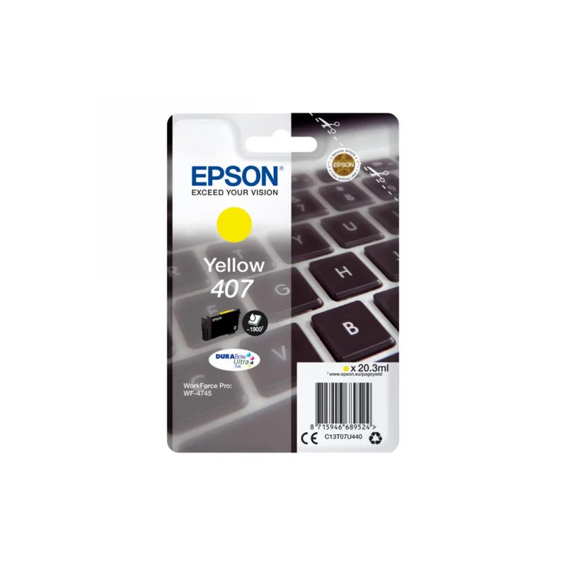 Tusz Epson 407 do WF-4745DTWF | 20,3 ml | Yellow