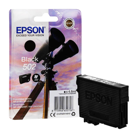 Tusz Epson 502 do Expression Home XP-5105/XP-5100 | 4,6 ml | Black