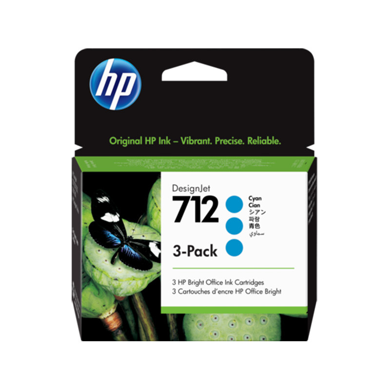 Zestaw trzech tuszy HP 712 | 3x 29ml | cyan Zestaw trzech tuszy HP 712 | 3x 29ml | cyan