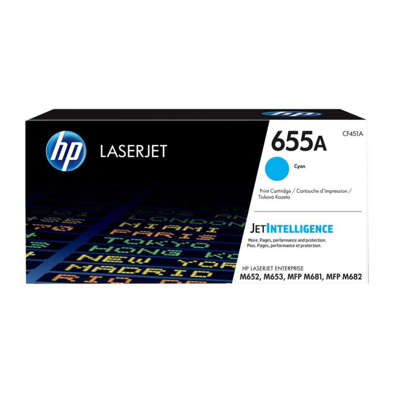 Toner HP 655A do Color LaserJet Enterprise M653/M681/M652 | 10 500 str. | Cyan Toner HP 655A do Color LaserJet Enterprise M653/M681/M652 | 10 500 str. | Cyan