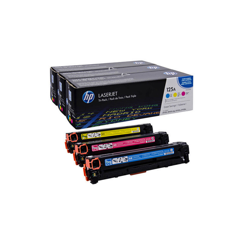 Zestaw trzech tonerów HP 125A do LJ CP1215 ,CM1312 | 3 x 1 400 str. | CMY Zestaw trzech tonerów HP 125A do LJ CP1215 ,CM1312 | 3 x 1 400 str. | CMY