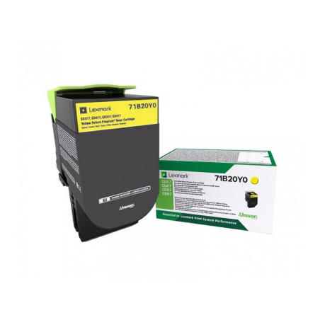 Kaseta z tonerem Lexmark 71B20Y0 do CS/CX3 | zwrotny | 2 300 str. | yellow