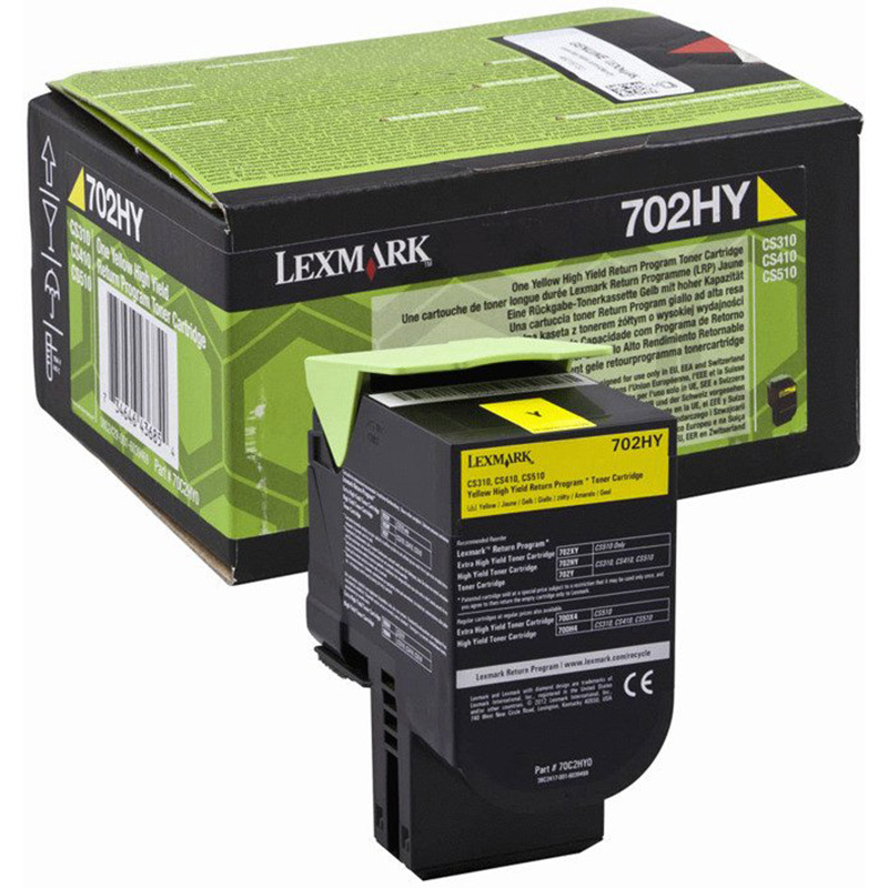 Kaseta z tonerem Lexmark 702HY do CS-310/410/510 | zwrotny | 3 000 str. | yellow