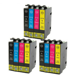 3x Tusze Zamienniki Zestaw T0711-T0715 do Epson (C13T07154010) (12 szt)