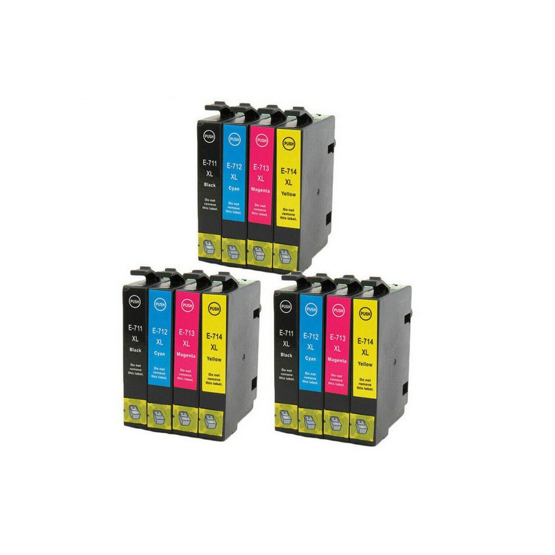 3x Tusze Zamienniki Zestaw T0711-T0715 do Epson (C13T07154010) (12 szt)