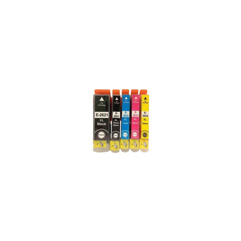 Tusze Zamienniki Zestaw T2621-T2631-T2636 do Epson (C13T26364010) (4 szt)