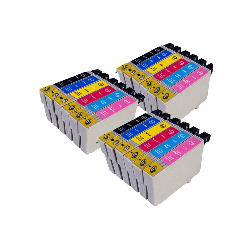 3x Tusze Zamienniki Zestaw T0481-T0487 do Epson (C13T04874010) (18szt)