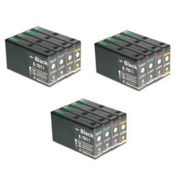 3x Tusze Zamienniki Zestaw T7011-T7015 do Epson (C13T071540A0) (12 szt)