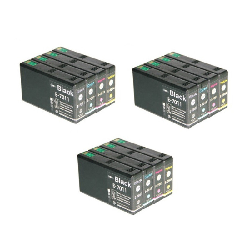 3x Tusze Zamienniki Zestaw T7011-T7015 do Epson (C13T071540A0) (12 szt)