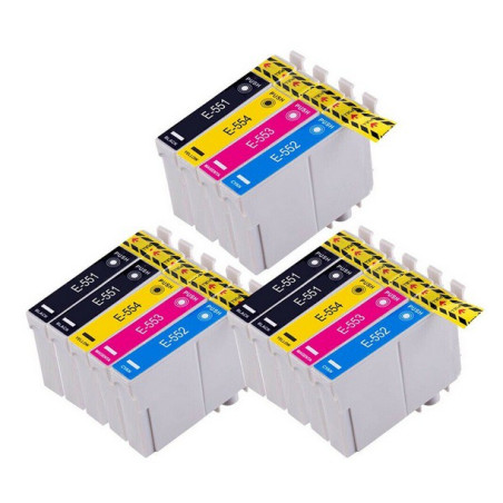 3x Tusze Zamienniki Zestaw T0551-T0555 do Epson (C13T05564010) (12 szt)