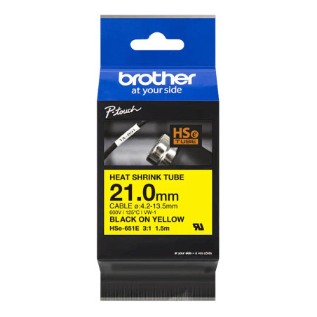 Rurka termokurczliwa Brother 21mm/1,5m czarny nadruk na żółtym