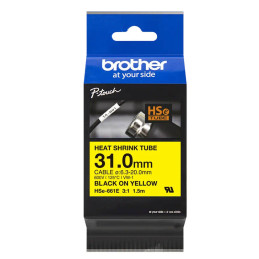 Rurka termokurczliwa Brother 31mm/1,5m czarny nadruk na żółtym