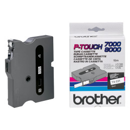 Taśma Brother laminowana 9mm x 8m czarny nadruk / białe tło