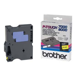 Taśma Brother laminowana 12mm x 15,4m czarny nadruk / żółte tło
