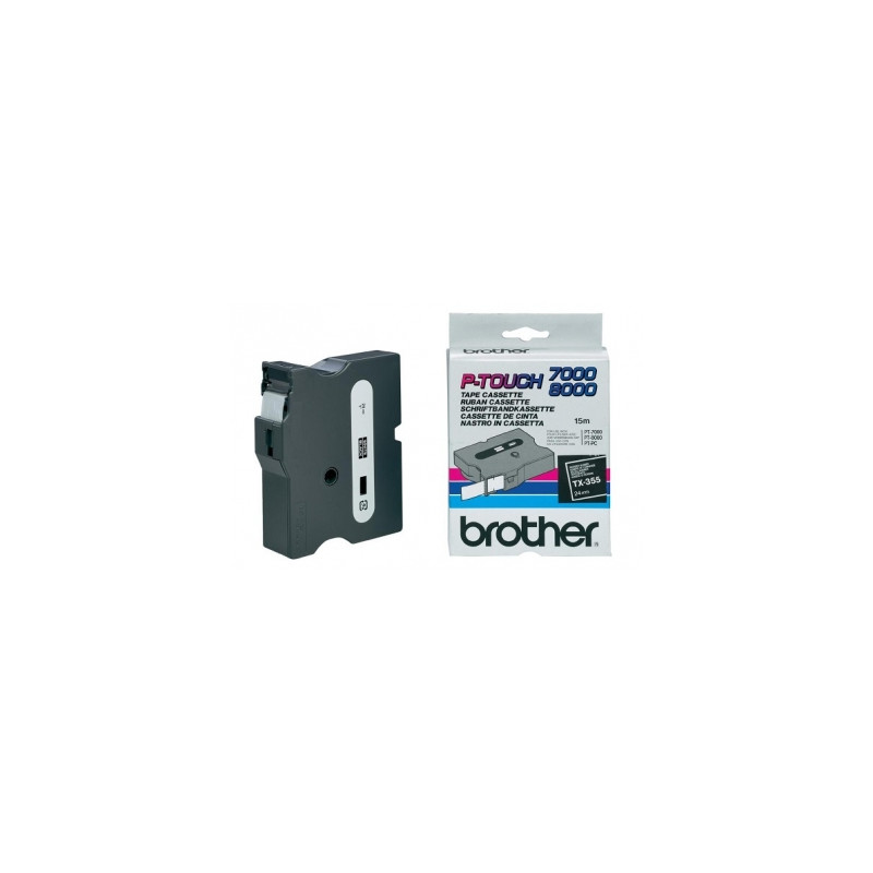 Taśma Brother laminowana 24mm x 15,4m biały nadruk / czarne tło Taśma Brother laminowana 24mm x 15,4m biały nadruk / czarne tło