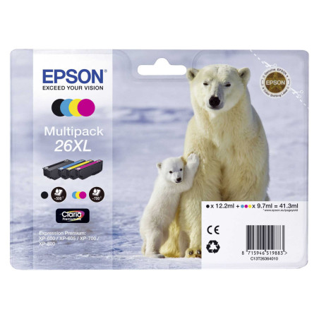 Zestaw tuszy Epson T2636 do XP-600/700/800 |41,3ml | CMYK