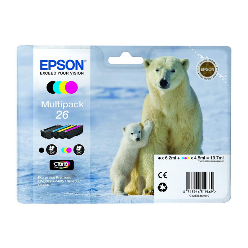 Zestaw tuszy Epson T2616 do XP-600/700/800 | 19,7ml |  CMYK