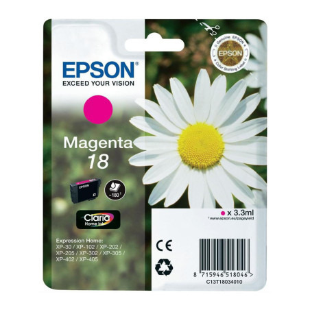 Tusz Epson T1803 do XP-102/202/302/305/402/405 | 3,3ml | magenta