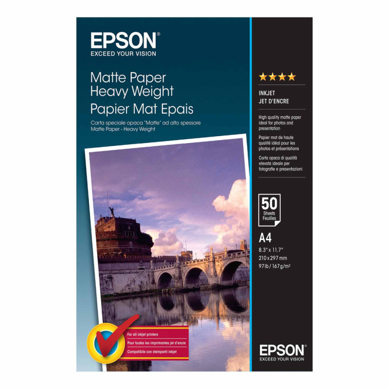 Papier Epson - Heavy Weight | matowy | A4 | 167g/m2 | 50 ark.