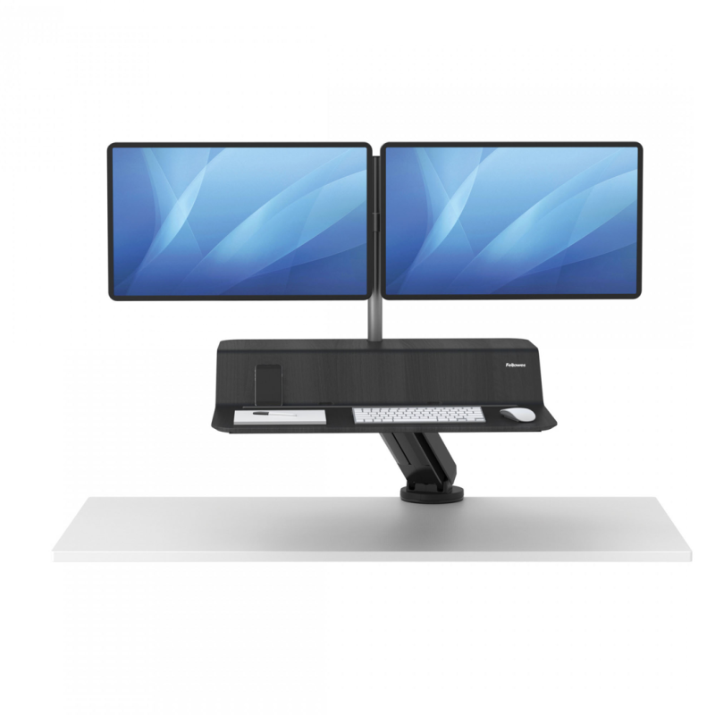 Fellowes stanowisko do pracy Sit-Stand Lotus™ RT na dwa monitory czarne