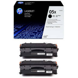 Zestaw dwóch tonerów HP 05X do LaserJet P2055 | 2 x 6 500 str. | black