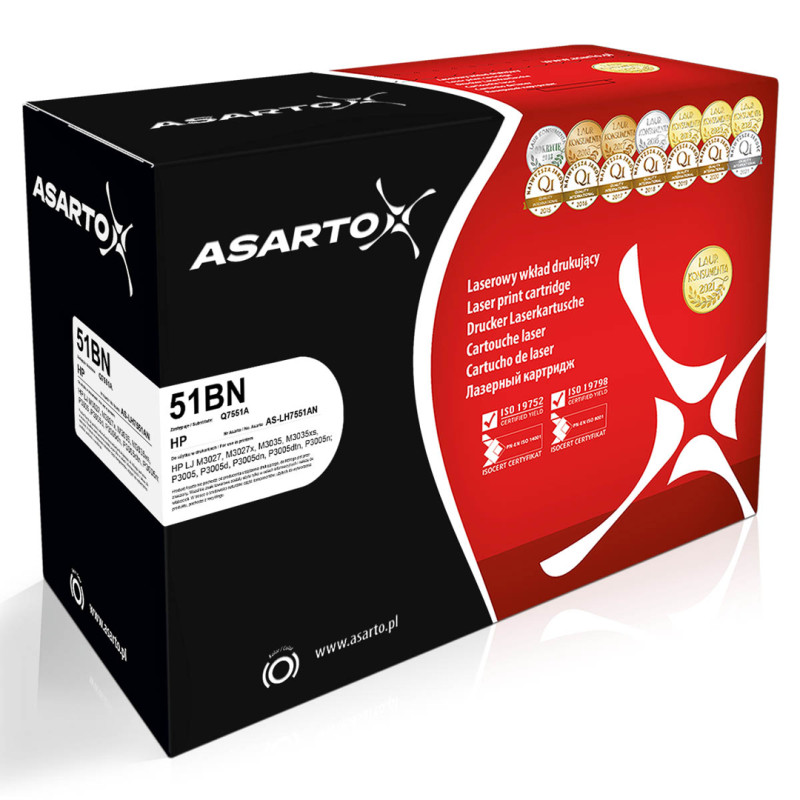 Toner Asarto do HP 51BN | Q7551A | 6500 str. | black Toner Asarto do HP 51BN | Q7551A | 6500 str. | black