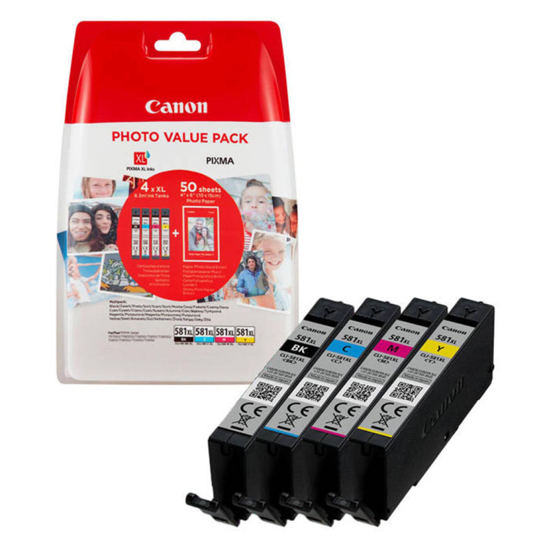 Tusz Canon CLI-581 XL do Canon Pixma TR7550/TR8550/TS6150 | 4 x 8,3 ml | CMYK Tusz Canon CLI-581 XL do Canon Pixma TR7550/TR8550/TS6150 | 4 x 8,3 ml | CMYK