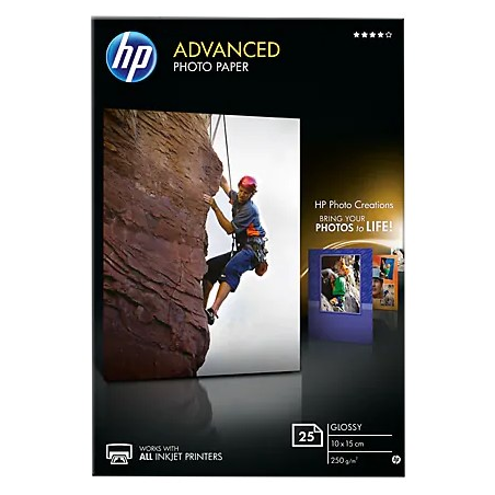 Papier HP Advanced Glossy Photo | 250g | 10x15cm błyszczący | 25ark