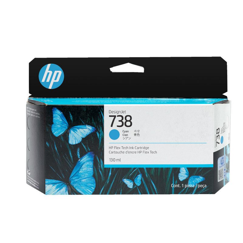 Tusz HP 738 | 130 ml | Cyan Tusz HP 738 | 130 ml | Cyan