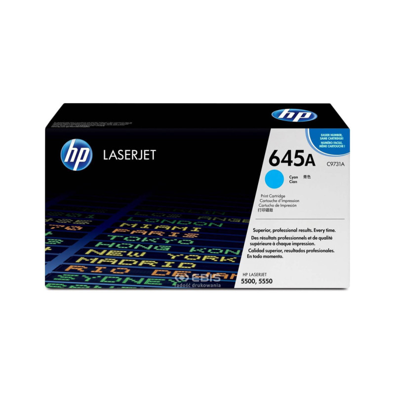 Toner HP 645A do Color LaserJet 5500/5550 | 12 000 str. | cyan Toner HP 645A do Color LaserJet 5500/5550 | 12 000 str. | cyan