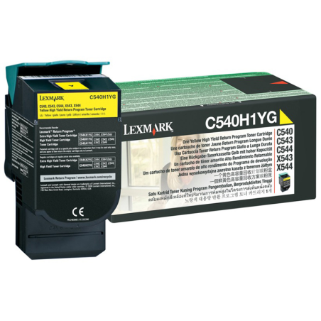 Kaseta z tonerem Lexmark do C-540/543/544/546 | zwrotny | 2 000 str | yellow