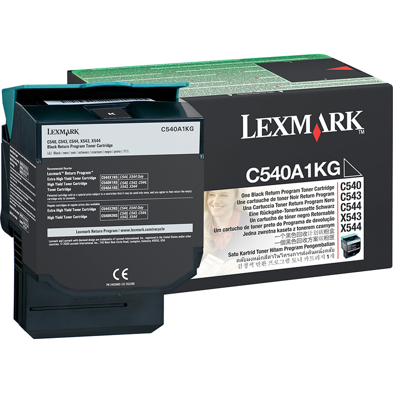 Kaseta z tonerem Lexmark do C-540/543/544/546 | zwrotny | 1 000 str. | black