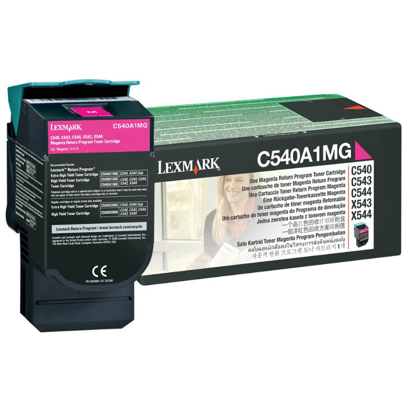 Kaseta z tonerem Lexmark do C540/543/544/546 | zwrotny | 1 000 str. | magenta