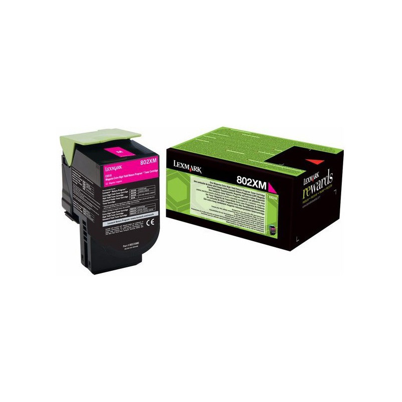 Kaseta z tonerem Lexmark 802XM do CX-510 | zwrotny | 4 000 str. | magenta