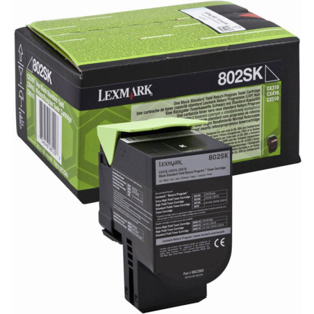 Kaseta z tonerem Lexmark 802SK do CX-310/410/510 | zwrotny | 2 500 str. | black