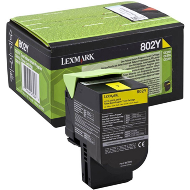 Kaseta z tonerem Lexmark 802Y do CX-310/410/510 | zwrotny | 1 000 str. | yellow