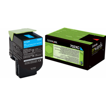 Kaseta z tonerem Lexmark 702XC do CS-510 | zwrotny | 4 000 str. | cyan